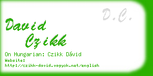 david czikk business card